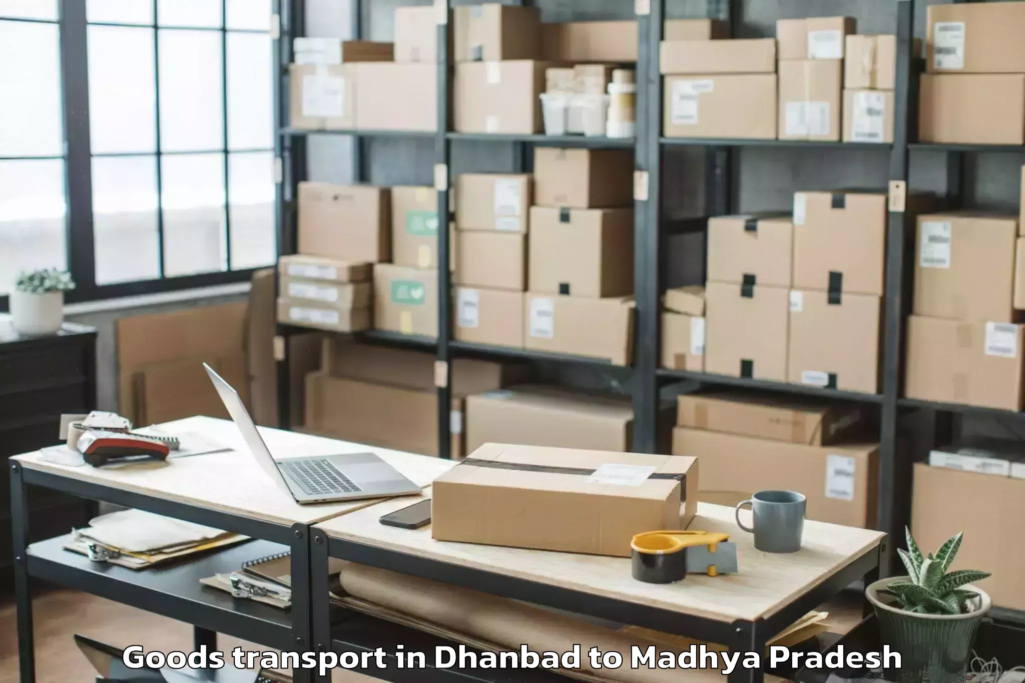 Book Dhanbad to Abhilashi University Bhopal Goods Transport Online